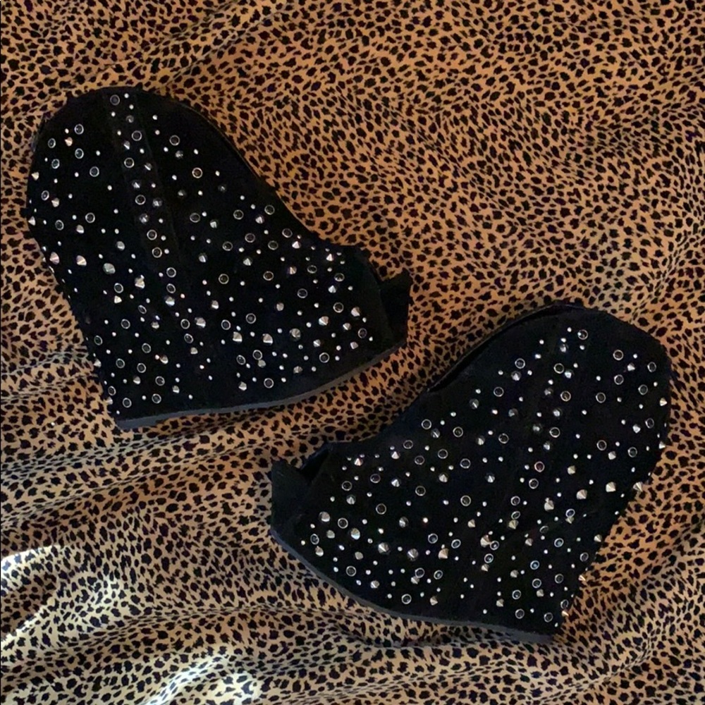 HOTT spiked and studded wedges/heels.